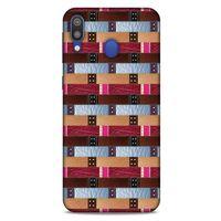 Samsung Galaxy M20 Kılıf Patchwork (45) Liquid Air Kılıf Bordo Gri