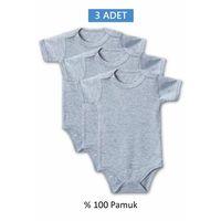 Gri Yarım Kol Body Zıbın 7-12 YAŞ Çocuklar İçin (3 ADET) Alttan Çıtçıtlı Özel Gereksinimli