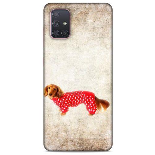 Samsung Galaxy A71 Kılıf Köpek Kıyafetleri (30) Silicone Case Dacshund Pijama