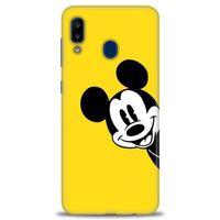 Samsung Galaxy A20 Kılıf HD Baskılı Kılıf - Sarı Mickey Mouse + Tam Ekran Koruyucu