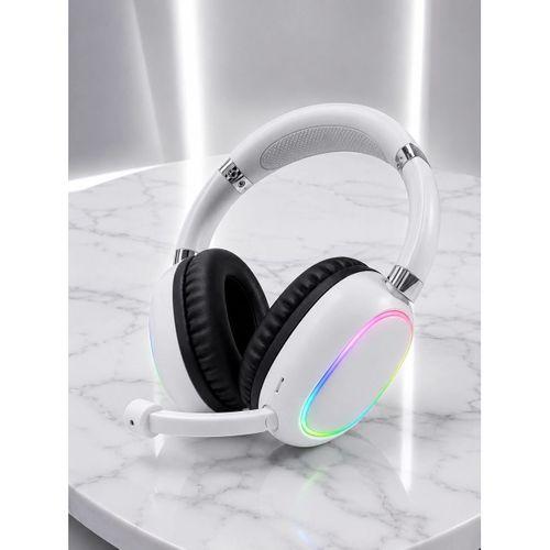 Rgb Işıklı Mikrofonlu Bluetooth Kulaklık Beyaz Over-ear Tasarım Type-c