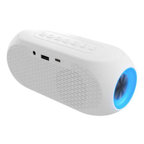 MIKADO MD-W7, Beyaz, 5W, FM Radyo, USB, AUX, Bluetooth, Kablosuz, Taşınabilir, 1200mAh Batarya, Alarmlı Saat, Derece ve Speaker