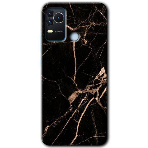 Omix X400 Kılıf HD Desen Baskılı Arka Kapak - Siyah Gold Mermer