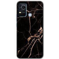 Omix X400 Kılıf HD Desen Baskılı Arka Kapak - Siyah Gold Mermer