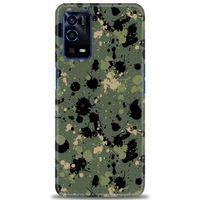 Oppo A55 Kılıf HD Baskılı Kılıf - Kamuflaj Renkleri + Tam Ekran Koruyucu