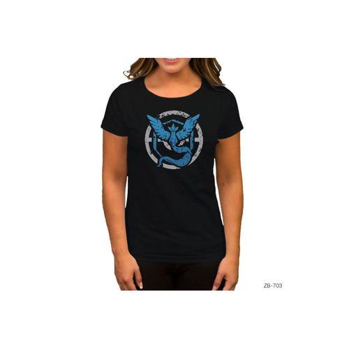 Pokemon Team Mystic Forever Siyah Kadın Tişört