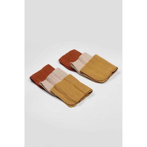 Çocuk Eğitici Gelişim Bistyle 6'lı Müslin Mendil 20x20 cm 90106 Kiremit Bej Hardal