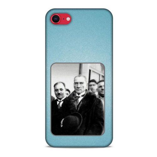 Apple iPhone SE 2020 Kılıf Atatürk (34) Slim Armor Kılıf Açık Mavi