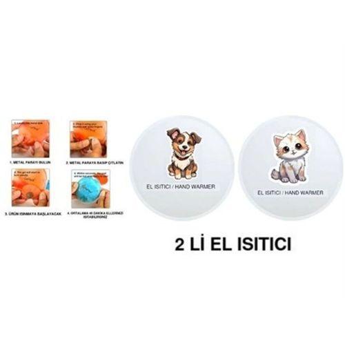 Sevimli Kedi Ve Köpek Cep Sobası,El Isıtıcı,2 Adet Sıcak Su Torbası Pvc  9Cm
