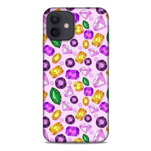 Apple iPhone 12 Kılıf Baskılı Özel Seri Taşlı (50) Shockproof Kılıf