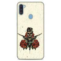 Lopard Samsung Galaxy A11 Uyumlu Kılıf Tattoo's (1) Kılıfı Gül İskelet
