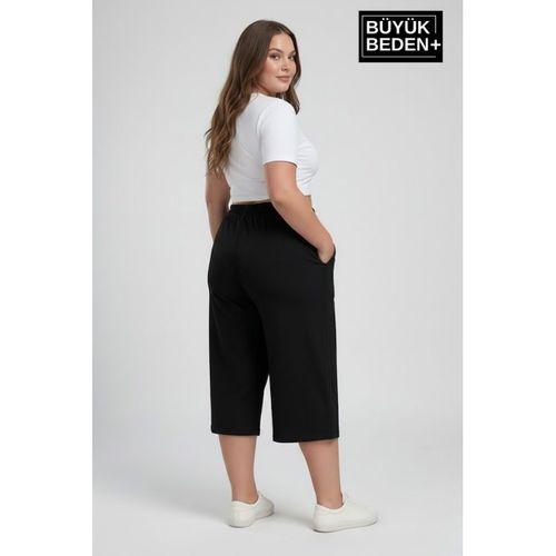 Kadın Büyük Beden Şort 3XL-6XL  Rahat Kesim Diz Altı Günlük Şort-SPR26BSRK591