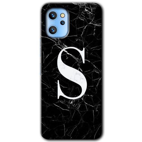 Reeder S19 Max Pro Kılıf HD Desen Baskılı Arka Kapak - Siyah Mermer Desenli S Harfi