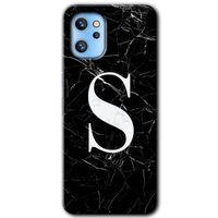 Reeder S19 Max Pro Kılıf HD Desen Baskılı Arka Kapak - Siyah Mermer Desenli S Harfi