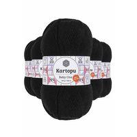 5 Adet Baby One Tüylenmeyen El Örgü İpi Yünü Siyah K940