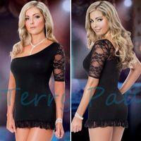 B101168 Asimetrik Dantel Elbise