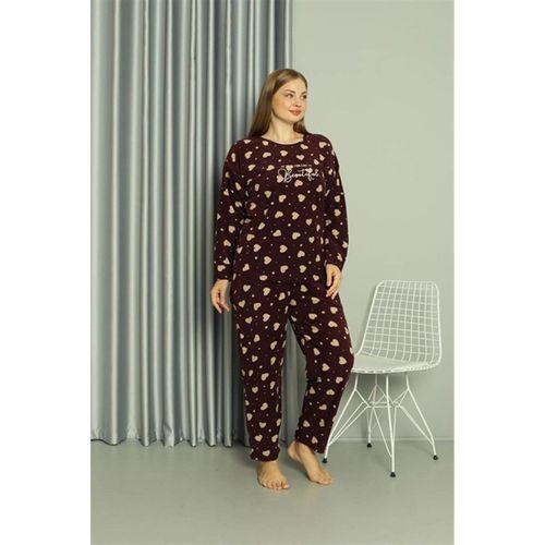 Polar Kadın Büyük Beden Pijama Takımı Bordo