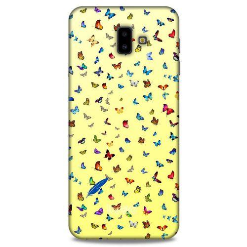Samsung Galaxy J6 Plus Kılıf Kelebek Etkisi (14) Lansman Kılıf Kırmızı Krem