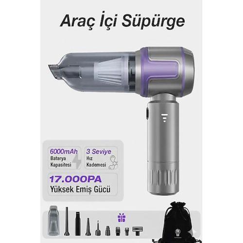 Kablosuz Taşınabilir Araç İçi El Süpürgesi 17000pa Güçlü Vakum 4’ü 1 Arada Çok Amaçlı Temizlik
