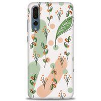 Huawei P20 Pro Kılıf HD Baskılı Kılıf - Flower Pattern + Tam Ekran Koruyucu