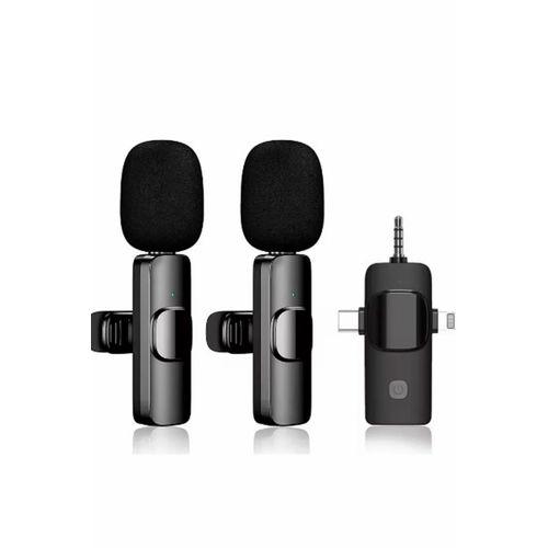 Yüksek Kalite Profesyonel 3 In 1 Kablosuz Taşınabilir Yaka Mikrofonu Youtube Facebook Tiktok