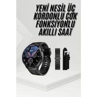 Amoled Ekran Metal Deri Silikon Kordonlu Uyku Ve Sağlık Takibi