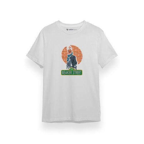 Sherlock Beaker Street Beyaz Kısa kol Erkek Tshirt