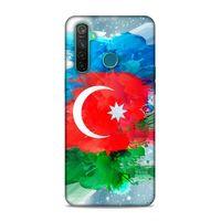 Realme 5 Pro Uyumlu Kılıf Azarbaijan (15) Antişok Kılıf Bayrak İllustre
