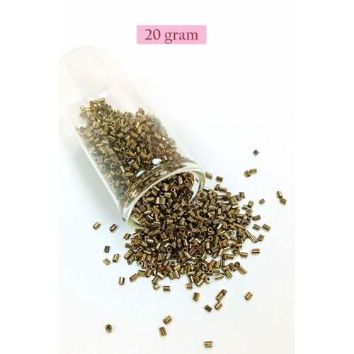 Kesme Cam Boncuk 2mm - 20 Gram - Metalik Sarı -BNC342