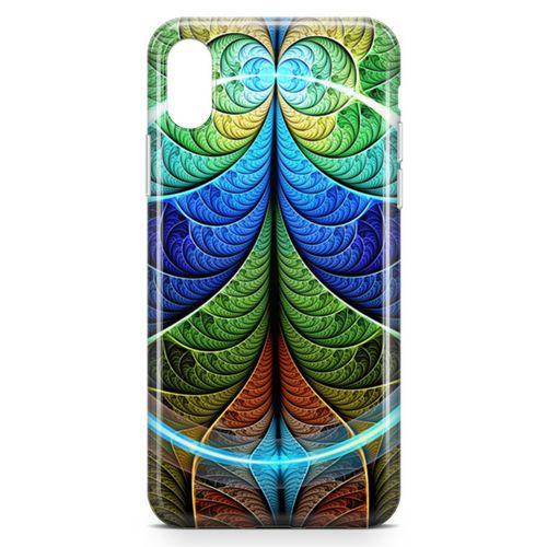 Apple iPhone X Kılıf Fraktal Rofle Arka Kapak Koruma Desenli Full Koruyucu