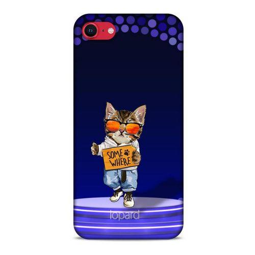 Apple iPhone SE 2020 Kılıf FunnyMaX (42) Rugged Armor Kılıf Kedili Mor