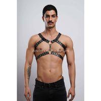 Deri Erkek  Göğüs Kemeri, Erkek  Fantazi İç Giyim, Gömlek Kemeri - Brfm103