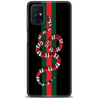 Samsung Galaxy M31S Kılıf HD Baskılı Kılıf - Kırmızı Yeşil Yılan + Tam Ekran Koruyucu