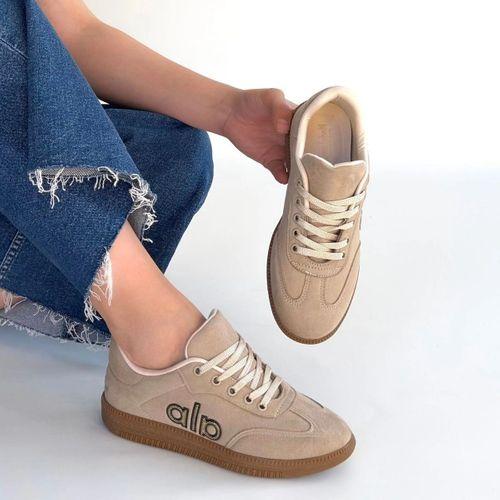 Lendo Bej Süet Bağcıklı Spor Ayakkabı