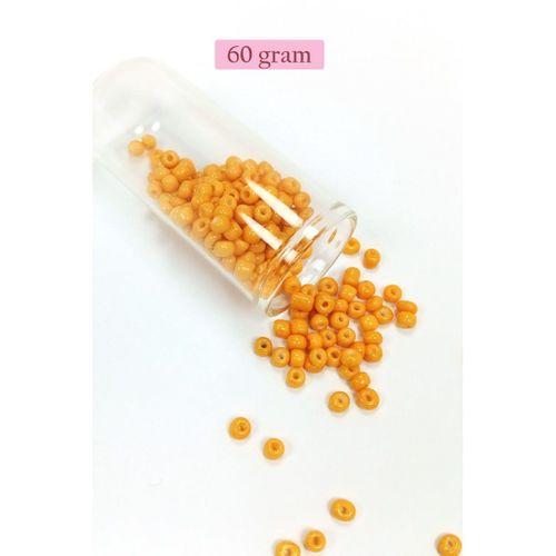 Dökme Cam Kum Boncuk Büyük Boy (6/0) 4 mm - 60 Gram - Açık Turuncu - BNC131