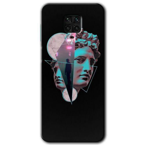 MRCİLETİSİM Xiaomi Redmi Note 9s Kılıf Baskılı Kapak - Heykel + 5D Tam Kaplayan Cam