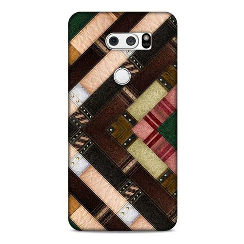 LG K40S Kılıf Patchwork (7) Telefon Kılıfı Koyu Kahverengi