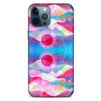 Apple iPhone 12 Pro Max Kılıf Pastel Renkler (20) Koruyucu Kılıf Fuşya Mavi