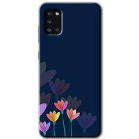 Samsung Galaxy A31 Kılıf HD Desen Baskılı Arka Kapak + Temperli Cam - Çizim Çiçekleri