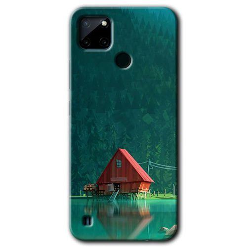 Potkal Hediye Fabrikası Realme C21 Kılıf HD Desen Baskılı Arka Kapak - House In Woods