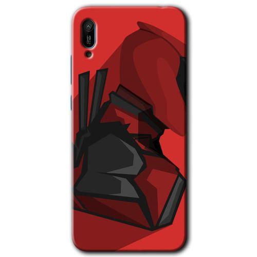 MRCİLETİSİM Huawei Y6 2019 Kılıf HD Desen Baskılı Arka Kapak + Temperli Cam - DeadPool
