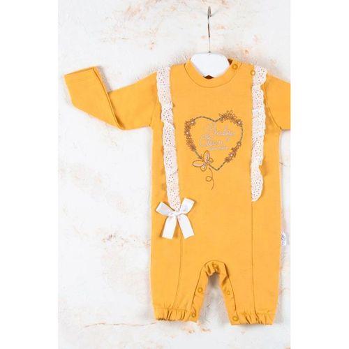 Love Kalp Nakışlı % 100 Pamuk Kız Bebek Tulumu