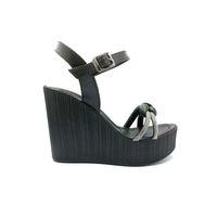 PUNTO 292020 Siyah Taşlı Dolgu Taban Kadın Ayakkabı