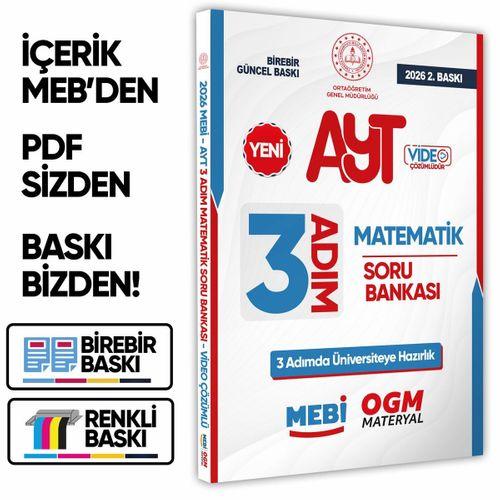 2026 AYT MEBİ-OGM 3 ADIM Matematik Soru Bankası RENKLİ A4 Boyut Video Çözümlü BASKI ÜCRETİ