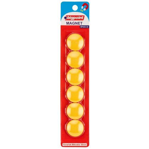 Bigpoint Magnet 30mm (Mıknatıs) Sarı 6'lı Blister