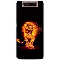 Lopard Samsung Galaxy A80 Uyumlu Kılıf FireX (20) Koruyucu Kılıf Ateşli Aslan