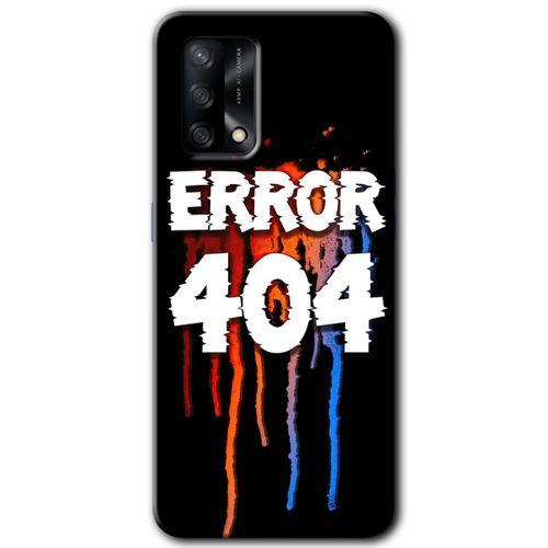 MRCİLETİSİM Oppo A54 Kılıf Baskılı Kapak - 404 Error + 5D Tam Kaplayan Cam