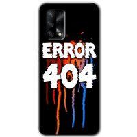 MRCİLETİSİM Oppo A54 Kılıf Baskılı Kapak - 404 Error + 5D Tam Kaplayan Cam