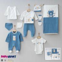 Bebek Waffle Ayıcık Desenli 10'lu Kutulu Hastane Çıkışı Seti Kutulu