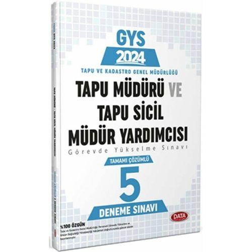 2024 Tapu Müdürü Tapu Sicil Müdür Yardımcısı GYS Tamamı Çözümlü 5 Deneme Data Yayınları